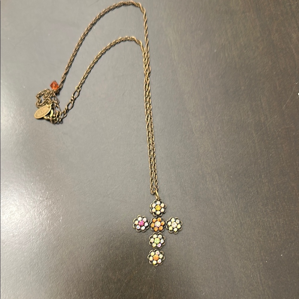 Floral Cross Pendant Necklace